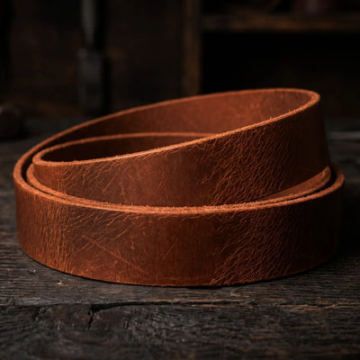 Tira de cinturón de cuero Buffalo - Handwax - 3,5-4mm, 140cm, 33/38mm - Coñac – CraftPoint