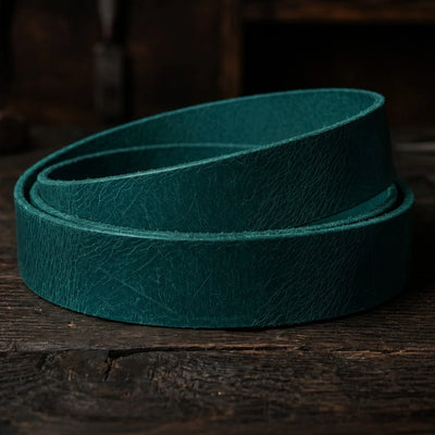 Tira de cinturón de cuero Buffalo - Handwax - 3,5-4mm, 140cm, 33/38mm - Turquesa – CraftPoint