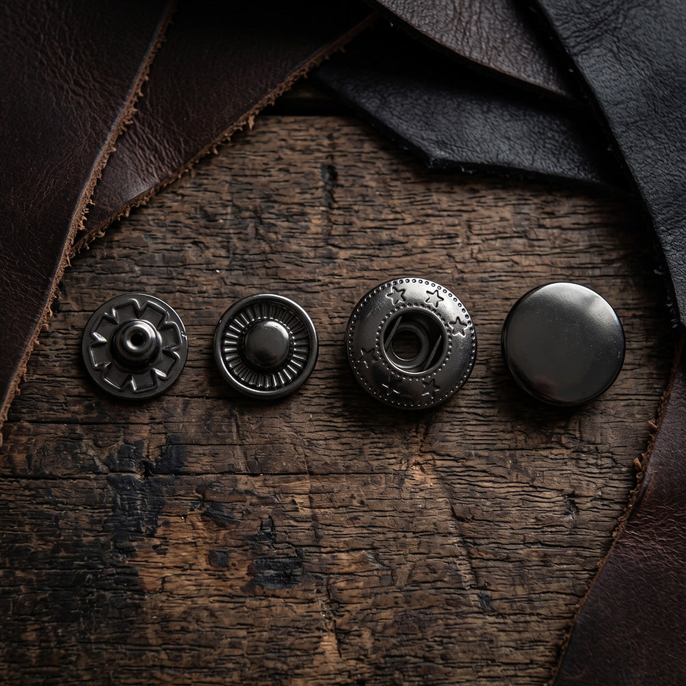 Broches de presión 15mm - gun black - 10 juegos – CraftPoint