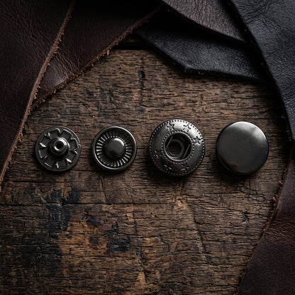 Broches de presión 15mm - gun black - 10 juegos – CraftPoint