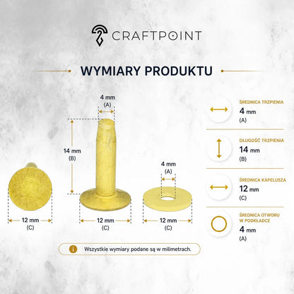Nity mosiężne 14/20mm – CraftPoint