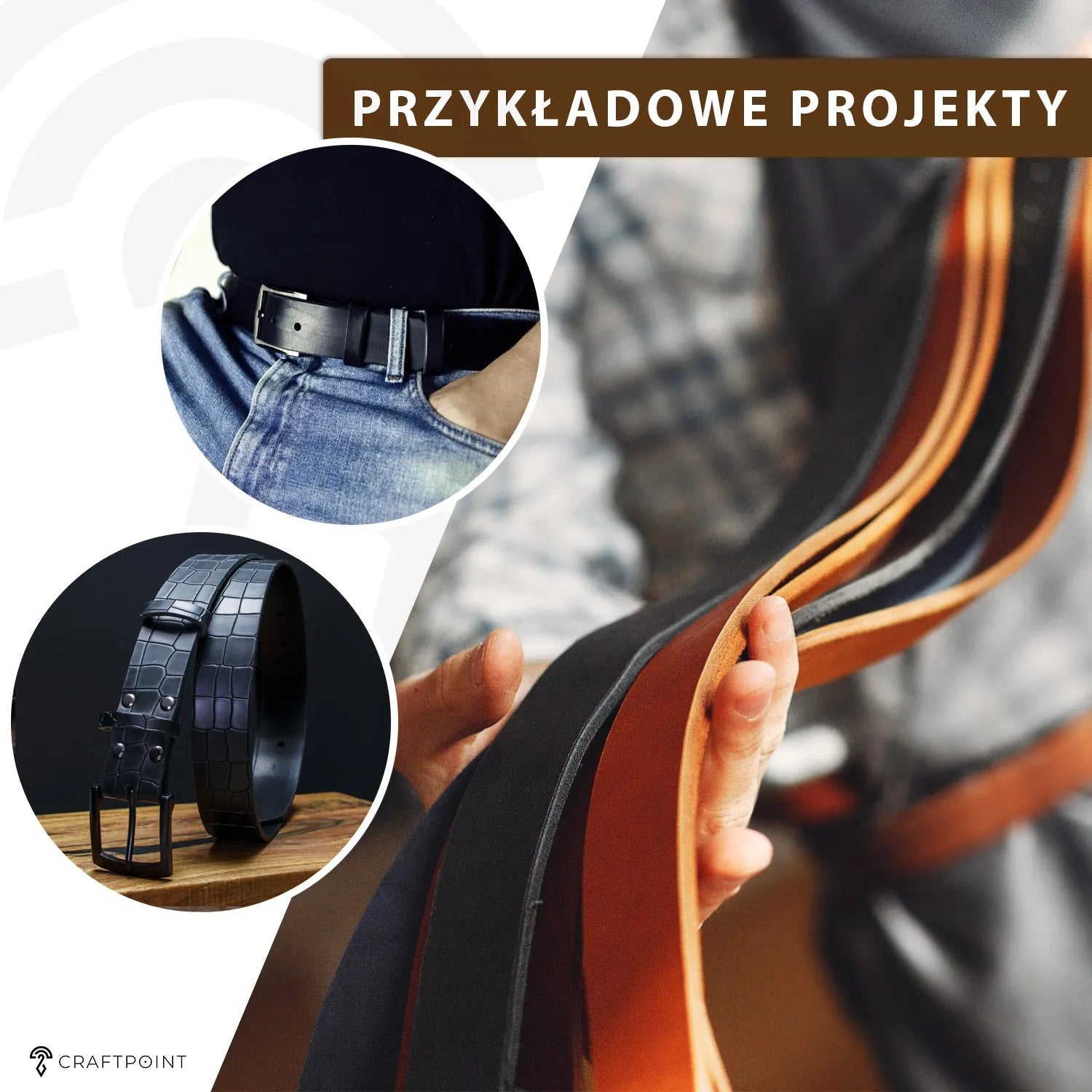 Pas ze skóry naturalnej 3,0-3,5mm, 140cm, 15-80mm - Biały – CraftPoint