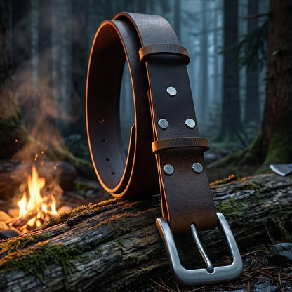 Pasek ze skóry naturalnej Buffalo: model Bushcraft – 3,5-4mm – CraftPoint