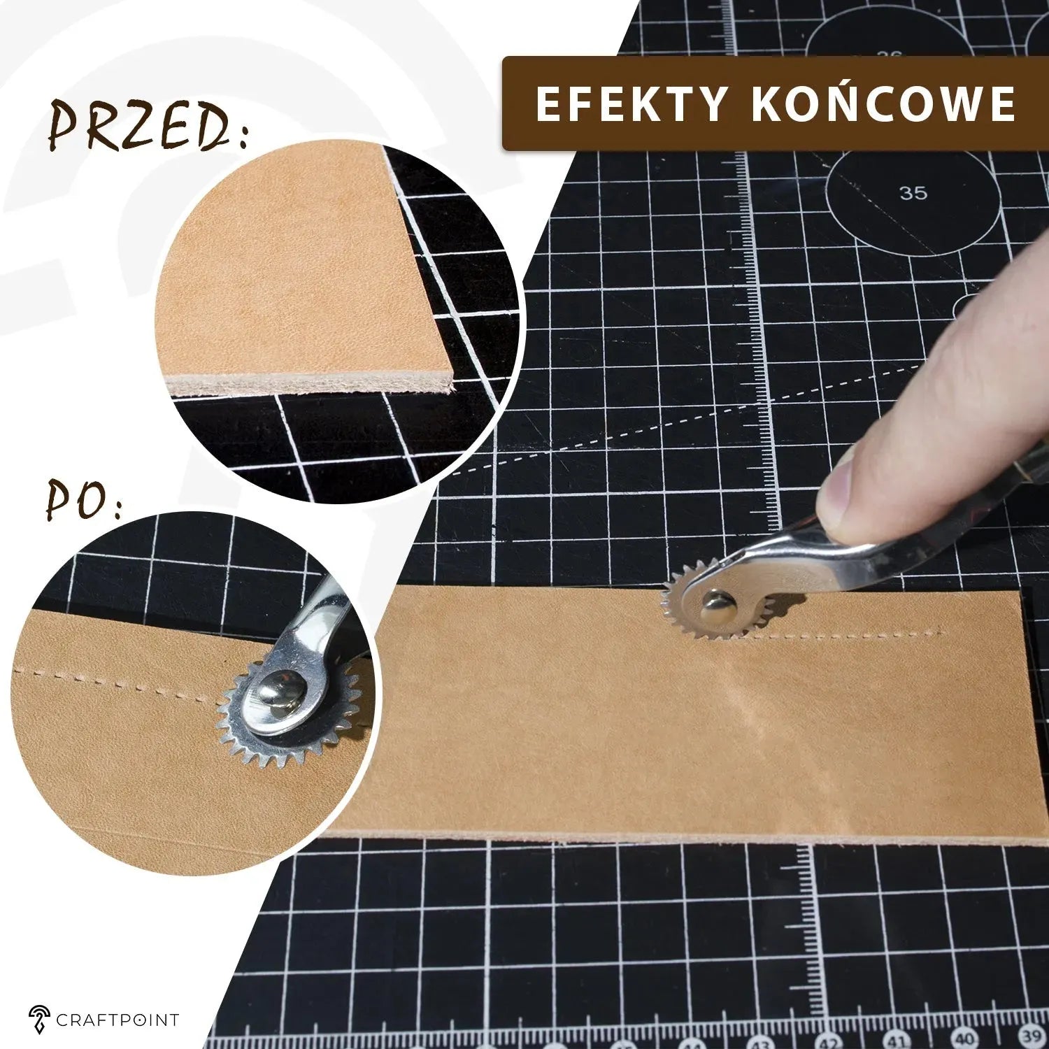 Radełko pojedyncze z drewnianą rączką – CraftPoint