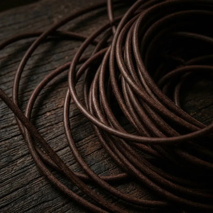 Rzemień skórzany 2/3/4/5mm okrągły 100cm - Brąz/Vintage – CraftPoint