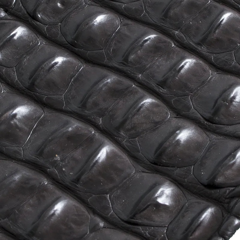 Skóra z krokodyla - hornback backstrap - ciemny brąz – CraftPoint