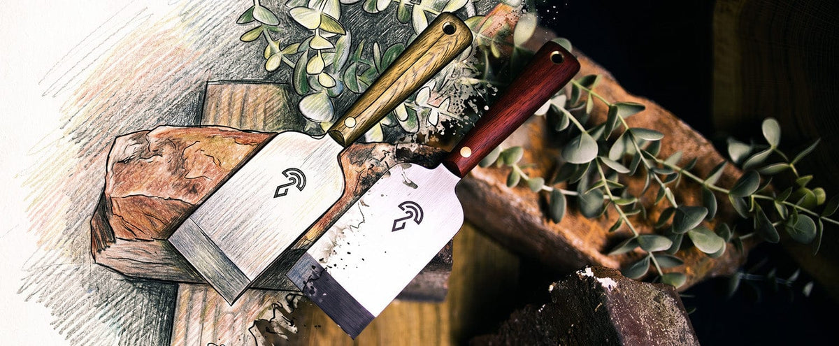 Cuchillos de marroquinería CraftPoint con mangos de madera